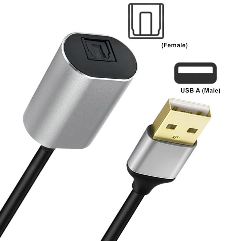 USB A Male Digital Fiber Analog Sound Cable SPDIF Female Digital Sound Converter Cable for HDTV Multimedia Speaker