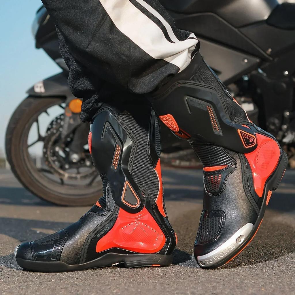 Men's Motorcycle Shoes Fall Prevention Cycling Shoes Consolidate Stability Motorboats Crashproof Road Cycling Boots Breathable