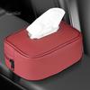 Car Tissue Holder Storage Box Zipper Closure Solid Color Easy To Clean Hanging Paper Towel Storage Box Car Interior Decor