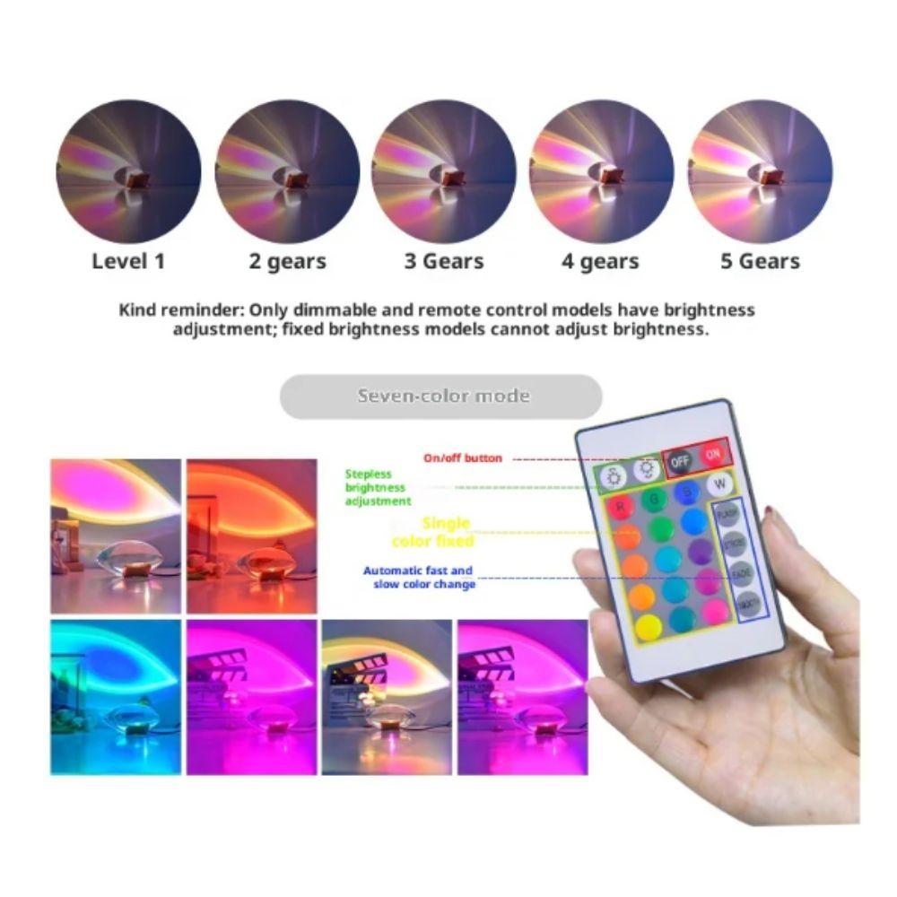 Creative Luminous Bedside Lamp Rainbow Atmosphere Table Lamp Led Crystal Lamp  Living Room Decor