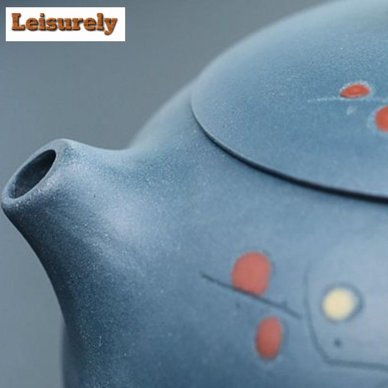 240ml fialové hliněné konvice z Yixingu, ručně vyráběné, švestkové květy, Xishi hrnec, surová ruda, azurové bahenní čajová konvice se sítkem, čajová sada Zisha