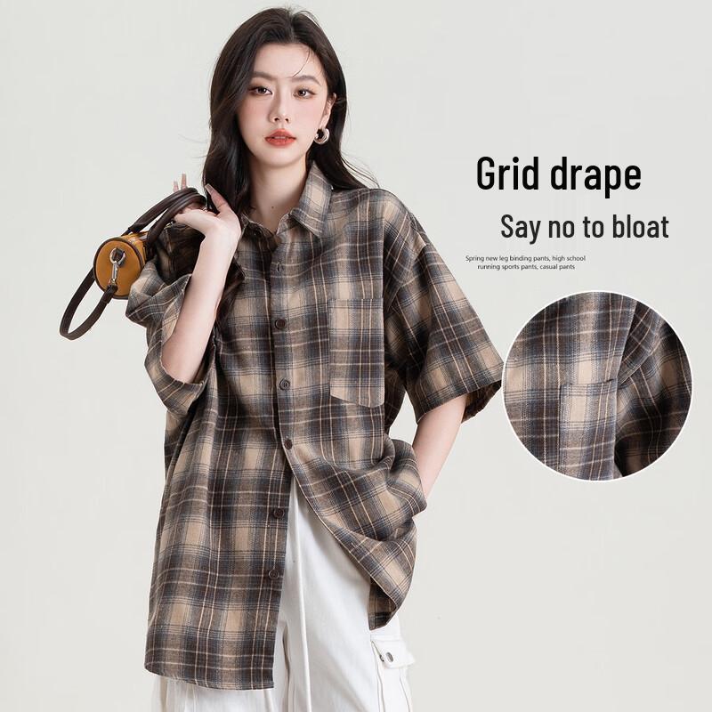 Baleno Women s Plaid Color-block Short Sleeve Shirt XL