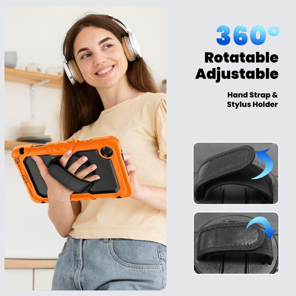 Para Lenovo Tab K9 TB305FU Capa PC+Silicone Capa para Tablet com Película PET e Alça de Ombro