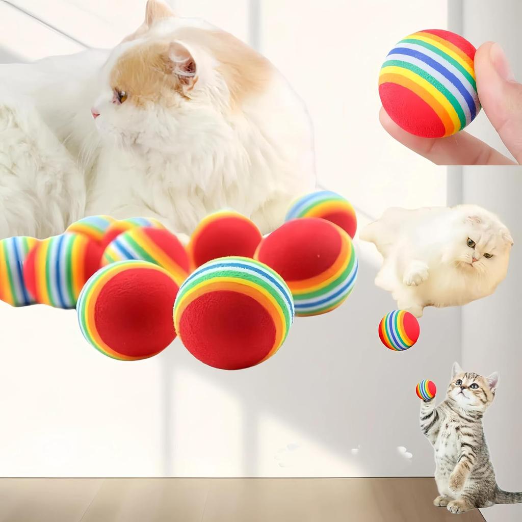 10 pcs Larger 1.38 "Soft EVA Foam Interactive Indoor Quiet Toy Balls, 35mm Diameter Dog and cat Toy Balls Quiet Toy for Pets to Play Alone.Kittens