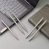 Set of 20 Elegant Silver Stainless Steel Ballpoint Pens - Durable, medium nib, twist-top design, smooth writing, perfect for off