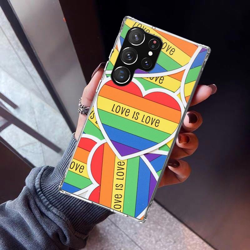 Love Is Love LGBT Rainbow Phone Case For Samsung Galaxy S23 S24 S25 Edge S26 Ultra S22 + S21 Plus S20 FE Cover Silicone Print Sh
