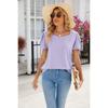 Spring Summer New Women's Solid Color Square Neck Puff Short Sleeve T-shirt Loose Casual Top For European American Cross-border