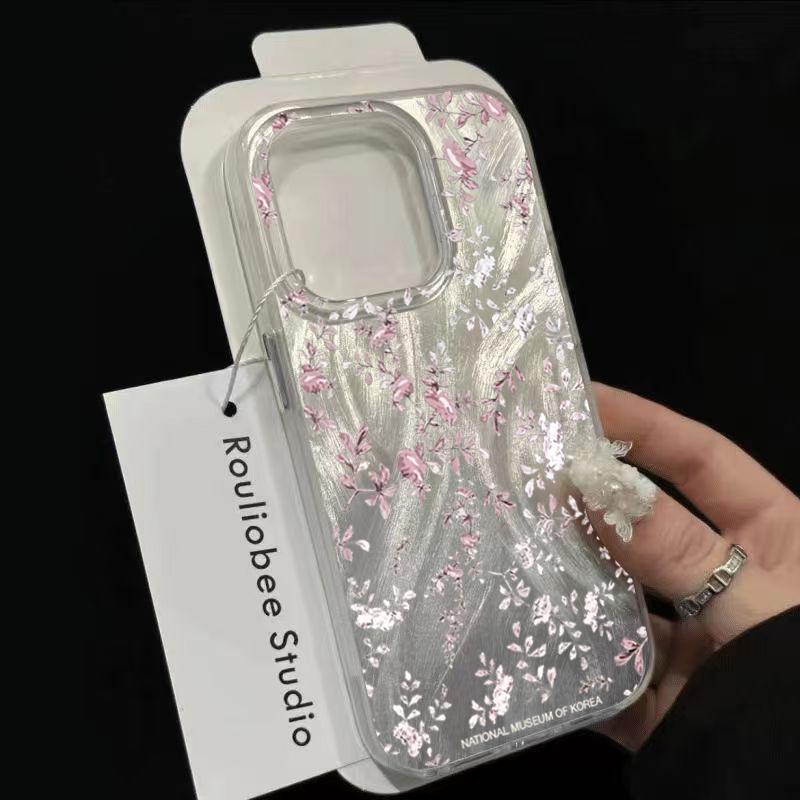 

Маленький Цветочный Чехол Для Samsung Galaxy S24 S23 S22 Ultra S21 FE A16 A15 A34 A35 A55 A53 A54 5G S25 Шифоновая Текстура Блестящая Крышка S22 Ultra