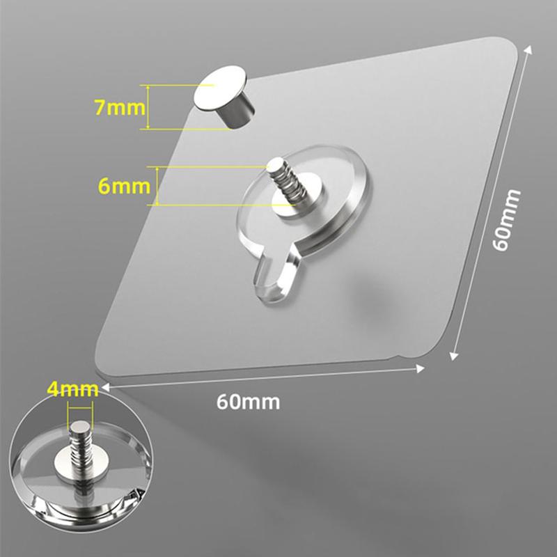 10pcs Strong Adhesive Hooks Picture Frame Poster No Drilling Hooks Waterproof Kitchen Bathroom Accessories Screw Hooks