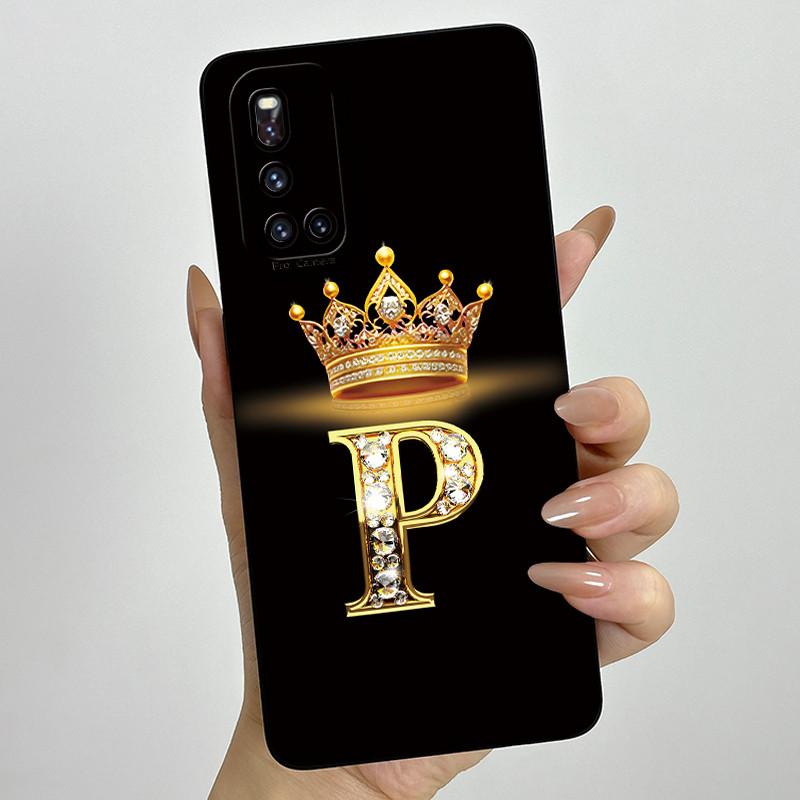 For Vivo V19 1933 Case Luxury Crown Letters Couple Liquid Silicone Soft Phone Cases For Vivo V 19 Camera Protection Back Cover