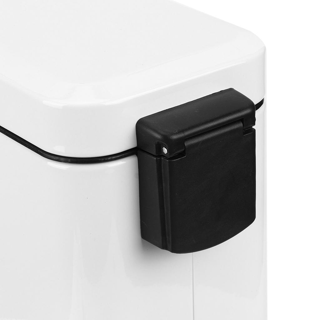Haushalt Badezimmer Küche Edelstahl Mute Pedal Müll Mülleimer Weiß 5L