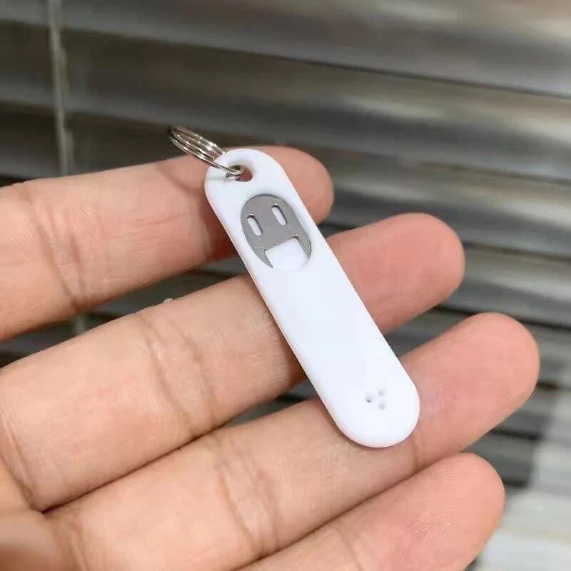 

силиконовый чехол для SIM-карты, брелок для ключей, лоток для ID-карты, булавки, анти-потерянные брелки, игла для удаления из нержавеющей стали, наперсток белый