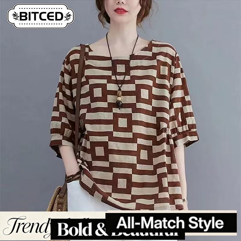BITCED Camicette e camicie casual con scollo a maniche corte e alla moda da donna