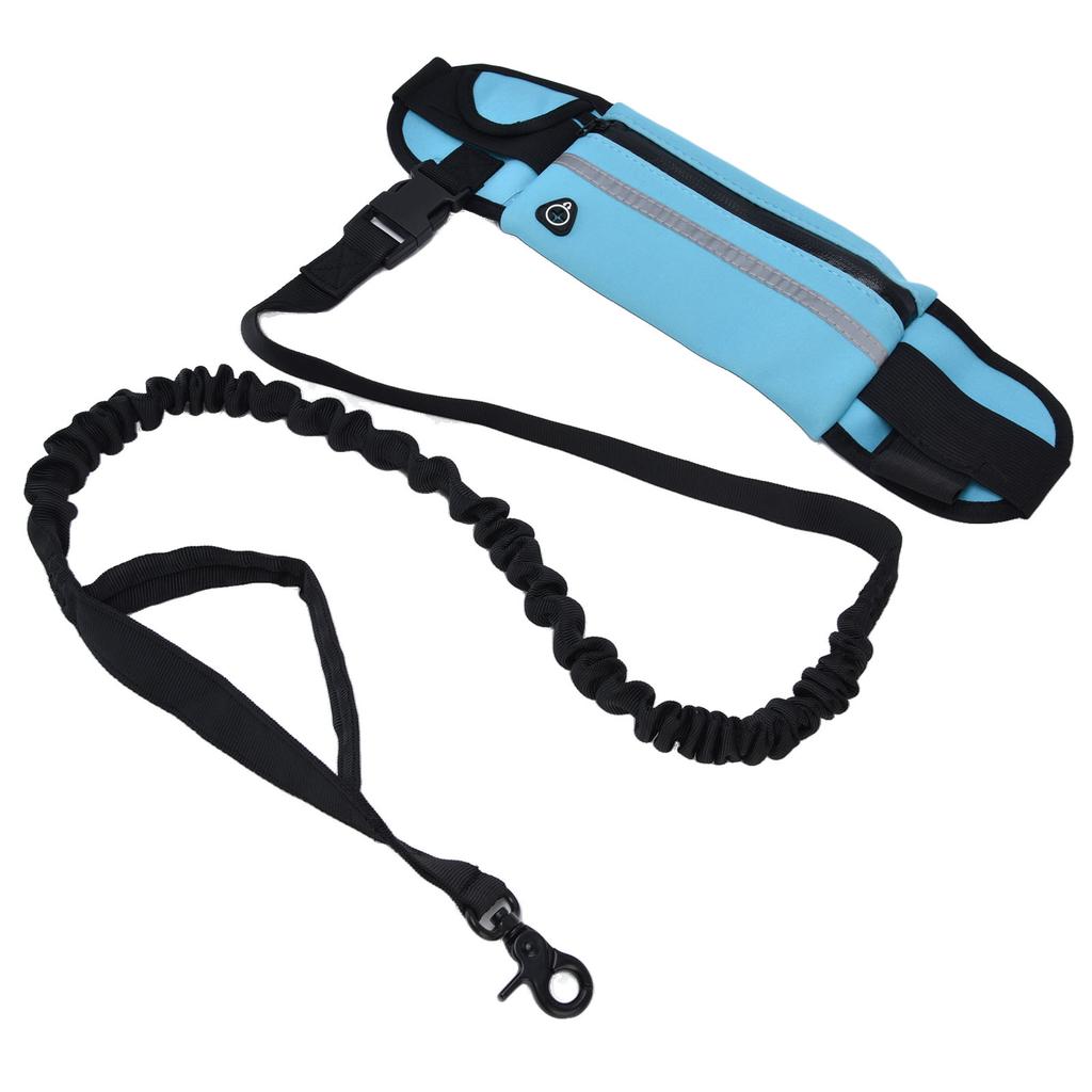Sports Belt Bag Leash Set Reflective Elastic Explosion Proof Dog Running Traction Rope for Walking