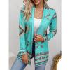 Western Ethnic Print Open Front Cardigan, Casual Long Sleeve Loose Cardigan, Women'S Clothing
