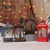 Hanging Christmas Tree Decorations Snow Lantern, Battery Operated Swirling Water Glittering Vintage Holiday Party Table Centerpiece Santa Snowman Elk