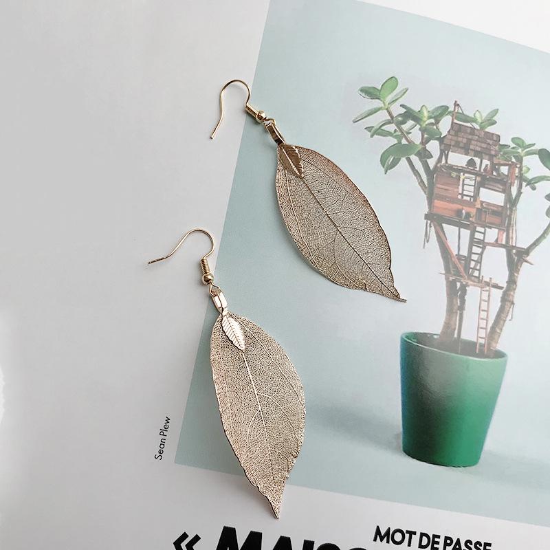 Cercei Minimaliști Vintage cu Frunze Naturale 2019 - Elegante, Versatile, Picături Șic 042