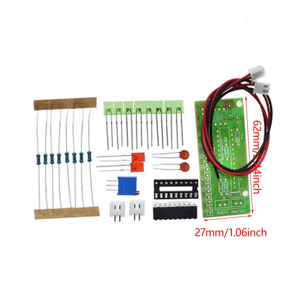 LM3915 DIY Sound Level Indicator Set 10 LED Sound Spectrum Analyzers Suitable for Electronics Soldering Project Teaching
