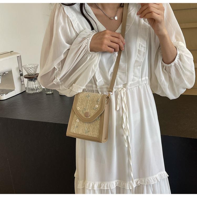 Mobile Phone Bag Women All Take Straw Bag All Take A Single Shoulder Crossbody Bag