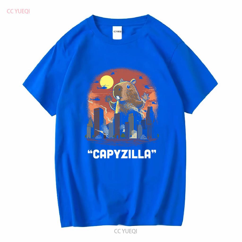 Funny Capybara T Shirt For Women Capyzilla Monster Her RodenT Mens Cappy Bara long or short sleeves vintage Washed Stretched