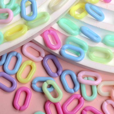 Home Party Supplies 300 Stück Perlen zusammengesetzte Teile Schmuckzubehör DIY mehrfarbige Ketten gedrehtes Acryl 14 mm x 9 mm