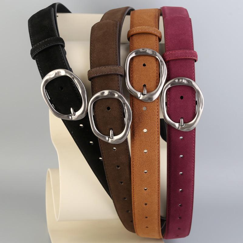 Women S Simple High Quality Leather Belt Pin Buckle Decorative Waist Strap