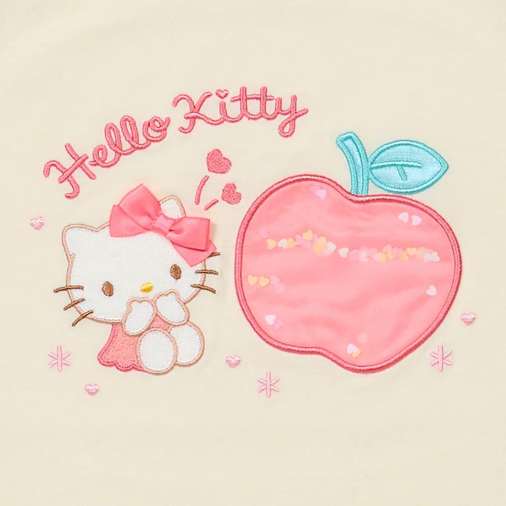 Sanrio Kids Hello with Name Tag 902403 Short-Sleeve T-Shirt, Kitty, 110cm, Space,