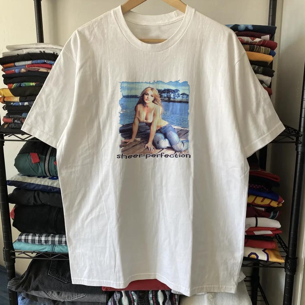 Y2K Britney Spears Washed T-Shirt White L