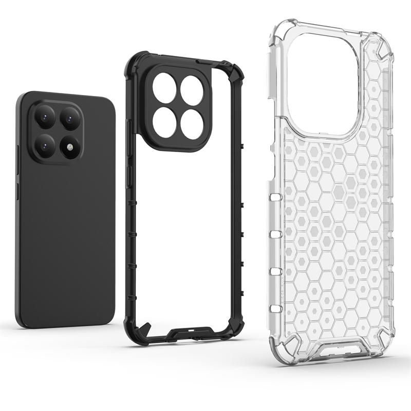 Transparent Phone Case For Xiaomi 15T Anti-knock Honeycomb Armor Back Case For Xiaomi 15T Pro Cover For Xiaomi 15T Case 6.83inch