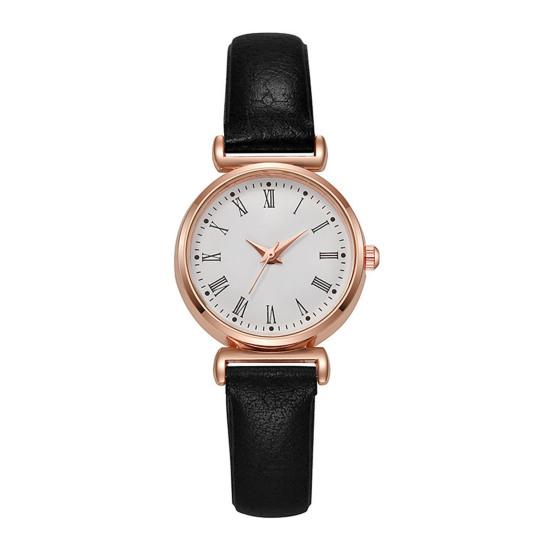 Analog Quartz Watches for Women Fashion Adjustable Leather Strap Wristwatch Elegant Easy Read Roman Numerals Dress Watch Gifts for Mom Wife Birthday