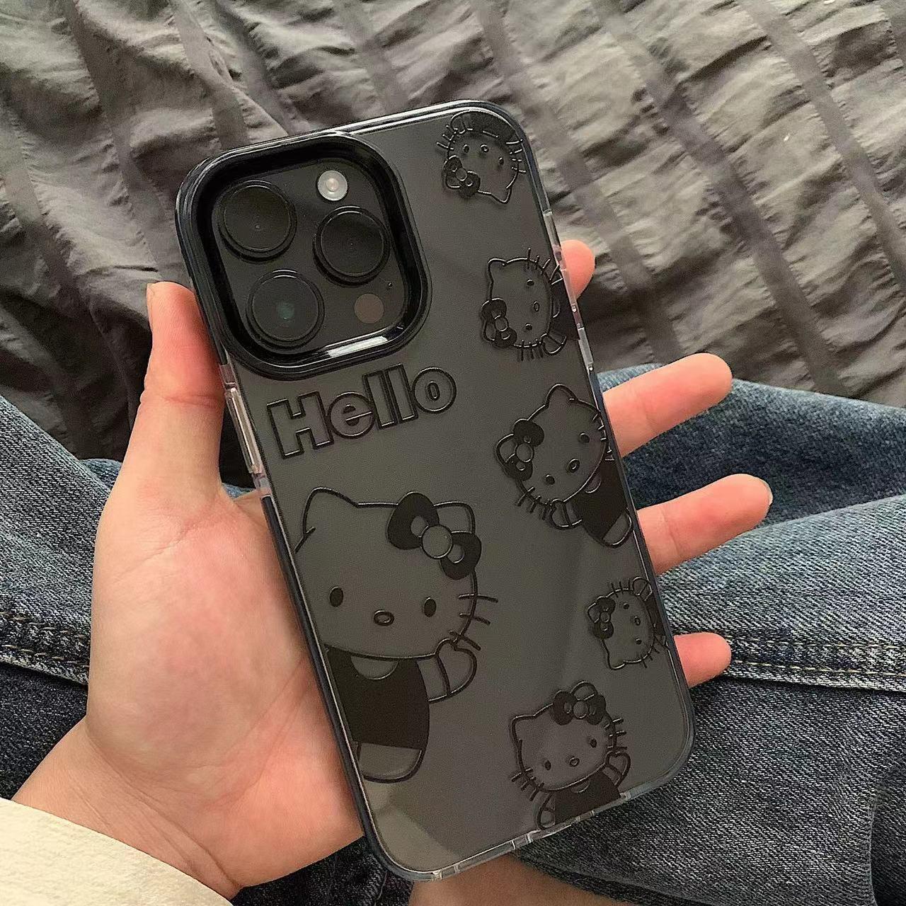 

Hello Kitty Drop-Proof Soft Silicone Phone Case for iPhone 12/13/14/15 Pro Max iPhone 16 Pro