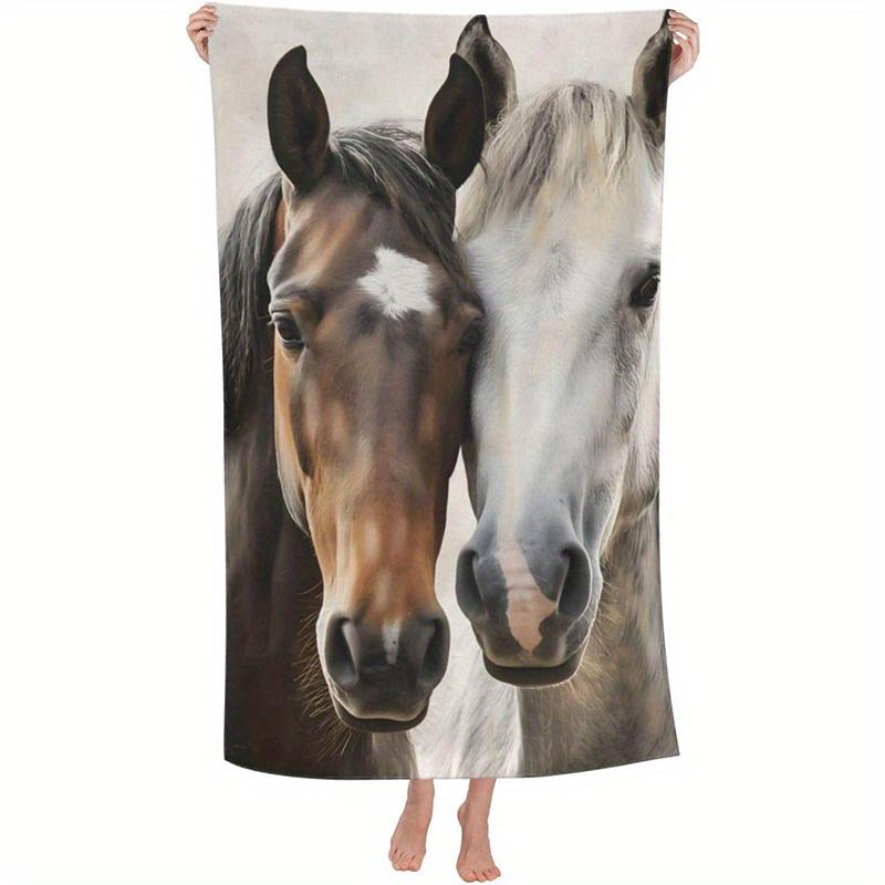 

Beach towel horse pattern sun protection windproof suitable for swimming pool camping travel blanket W30*H60(CM)