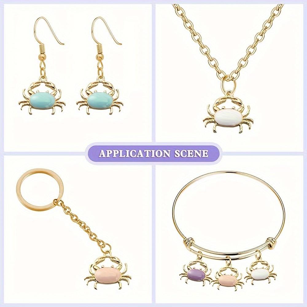 5/10/20pcs Marine Animal Pendant Simple and Elegant Solid Color Crab Keychain DIY Pendant Alloy Drip Oil Necklace Bracelet Accessories
