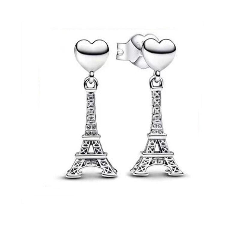 2026 Tower Stud Earrings Shining Stars DIY Round Heart-shaped Earrings Pearl Earrings Women s Gift