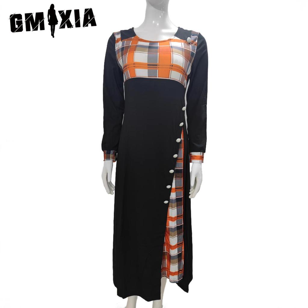 GMXIA אופנה לנשים סתיו חורף שמלות קז'ואל עם שרוולים ארוכים עם צווארון