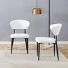 White Minimalist Ergonomic Dining Chair with Curved Backrest – Opens Up a New Seating Posture Full of Comfort and Elegance. Package with 2 Chairs.