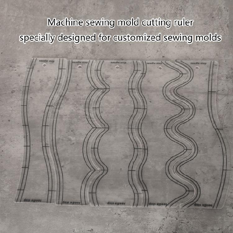 5 Pcs Quilting Ruler Quilting Templates Clear Wave Ruler Sewing Ruler for Patchwork Crafting Splicing