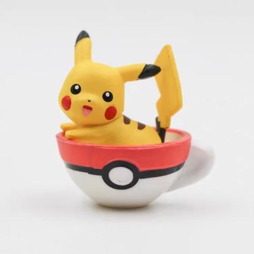 Japanese Gashapon Capsule Toy Pokemon Pikachu in a Teacup Action Figures Pikachu Eevee Poké Ball Model Toys Desktop Decorations
