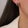 Retro Niche Light Luxury Earrings Temperament High-End Design Earrings Crescent-Shaped Size Copper Plated 18K Real Gold Stud Earrings