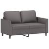 2 Piece Sofa Set with Cushions Grey Artificial Leather