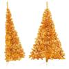 VidaXL Demi sapin de Noël artificiel avec support doré 240 cm PET 344694