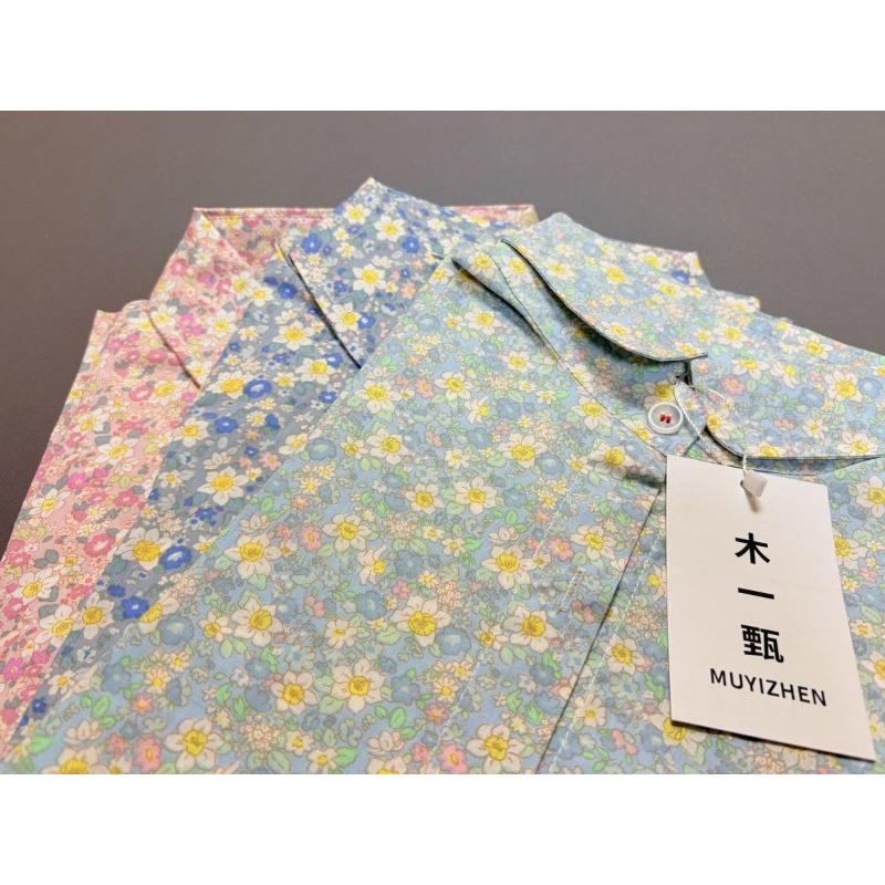 Koszula damska z długim rękawem z czystej bawełny z japońskim kołnierzykiem, nowość na wiosnę 2025, koszula retro w stylu casual