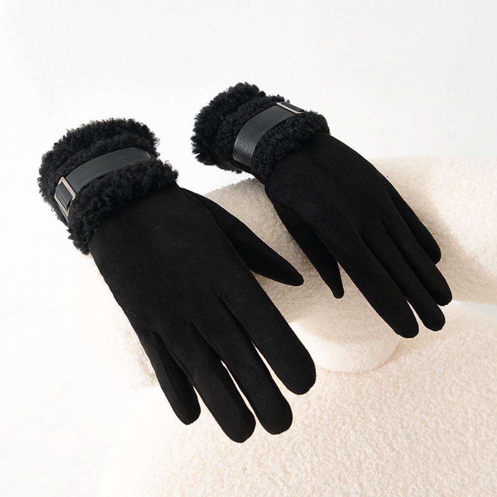 Full Finger Women's Winter Gloves Thickened Cycling Mittens Fashion Women Fleece Gloves  Mom