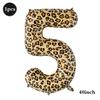 Leopard Print Number Foil Balloons 0-9 Jungle Safari Animal Theme Kids Birthday Party Decorations Baby Shower Helium Toys Globos