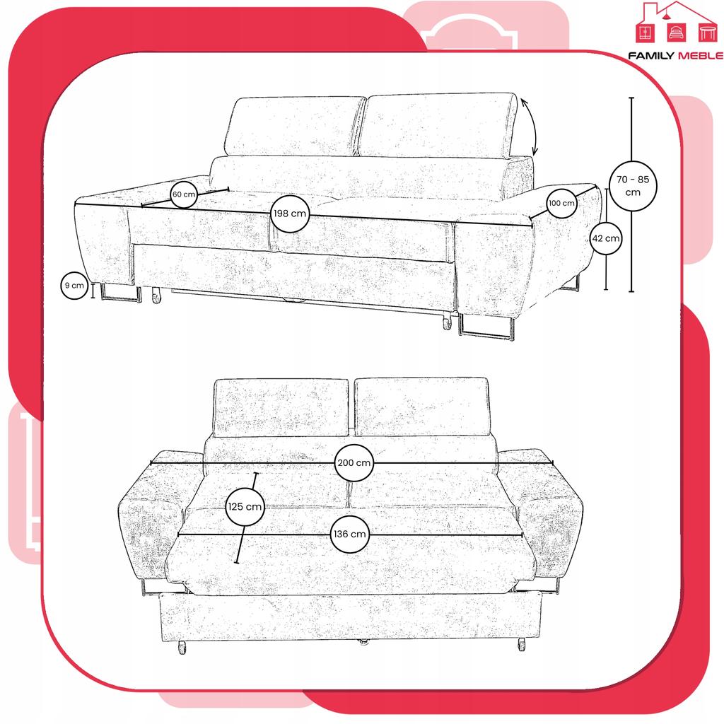 Sofa Couch Savio Living Room Family Furniture Black Corduroy Reg Headrest