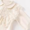 British Baby Spring and Autumn Clothing for Girls, Pure Cotton Romper with Stylish Lace Trim, Princess Style for Full Month and 100 Days Celebrations