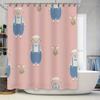 Pink Sheep Cartoon Printed Shower Curtain Waterproof Bathroom Decor Liner for Home Decoration Pink 160x180cm