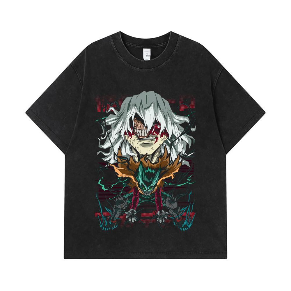275 GSM Washed T-shirts 100% Cotton My Hero Academia V9 Shigaraki Print Unisex Heavy Cotton T Shirt