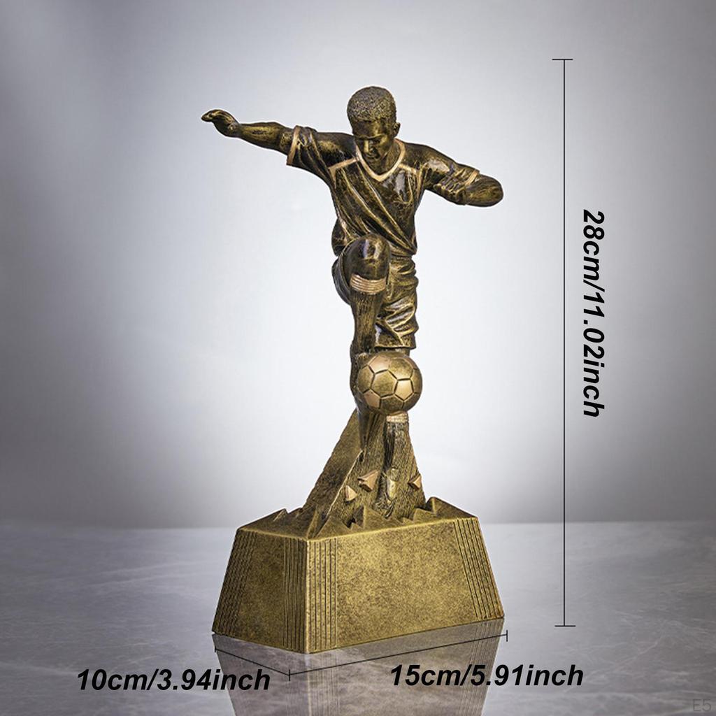 Football Player Statue Decorative Figurine Collectible Desktop Ornament Trophy Award for Desk