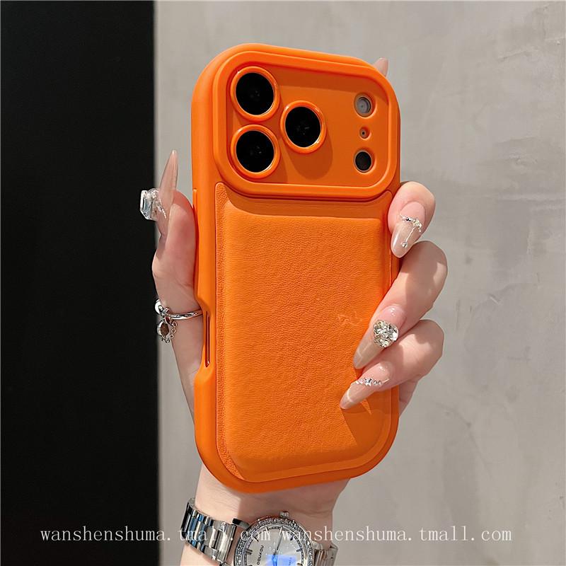 Compatible with iPhone 17 Pro Max, this premium drop-proof solid color case offers leather texture and a skin-feel air cushion design.